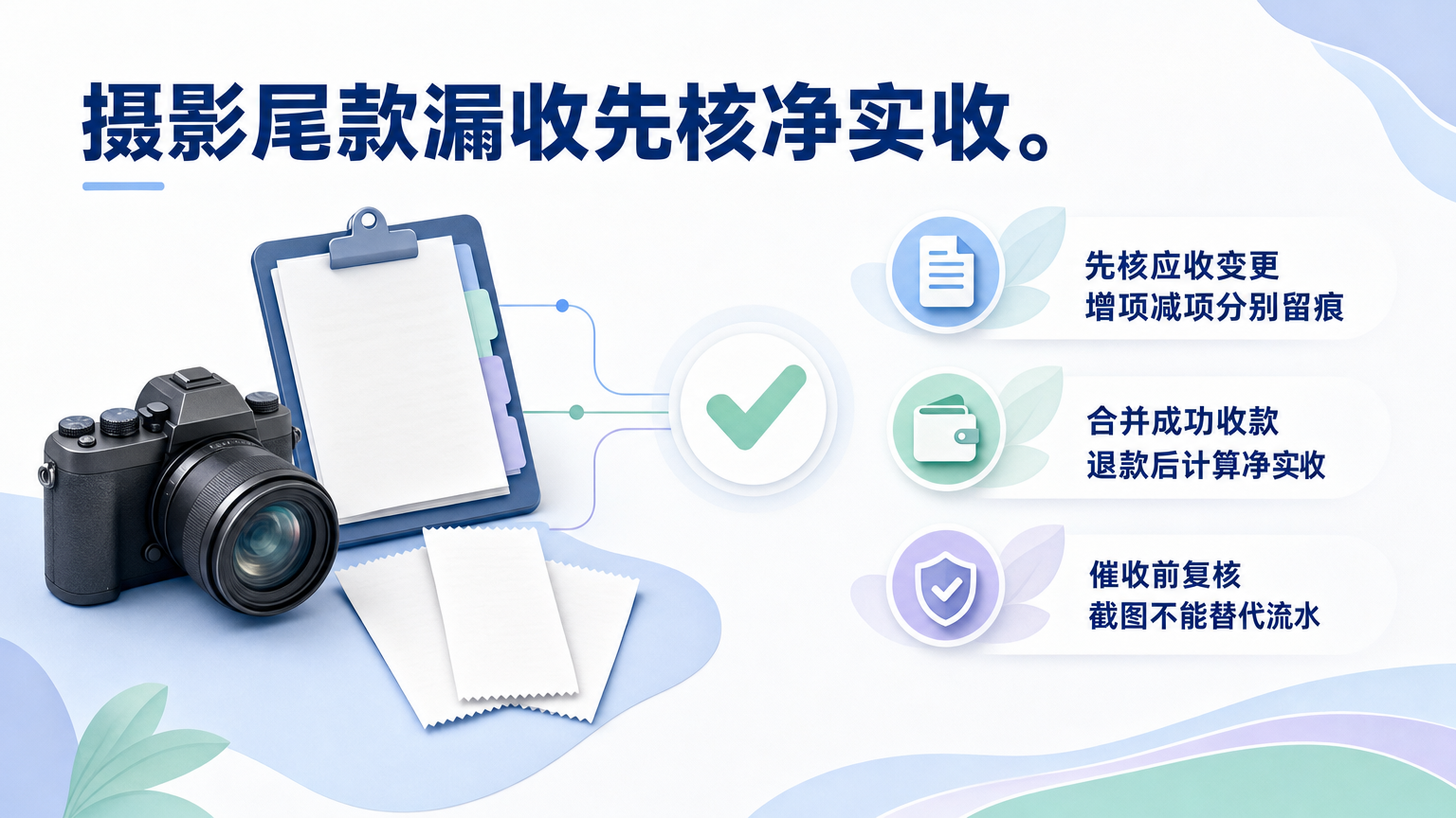 摄影订单定金尾款线上收款漏收排查步骤