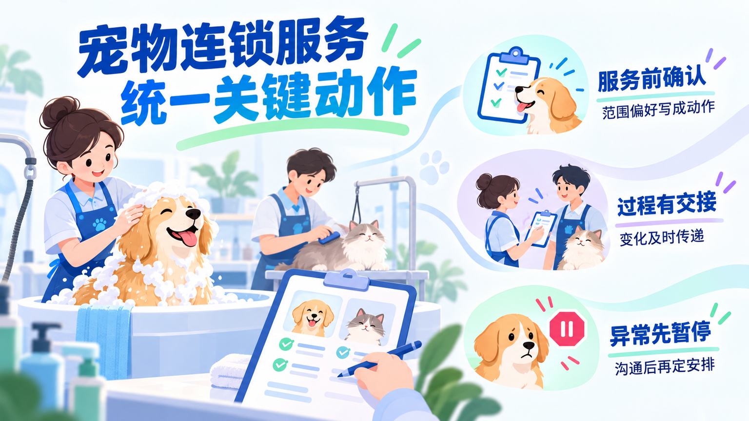 宠物连锁洗护服务执行不一致如何标准化管理