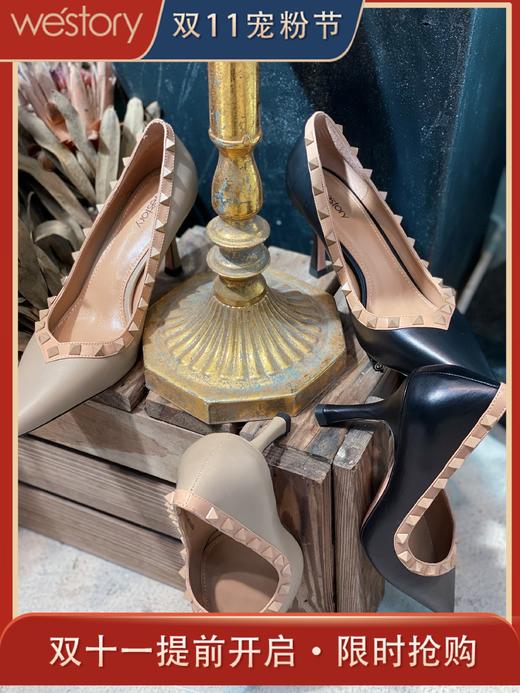 Westory2020年秋季铆钉高跟鞋W20CE70381 商品图0