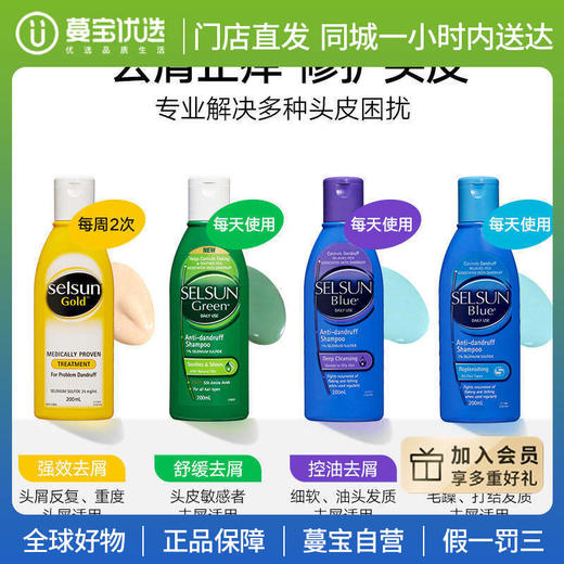 【门店直发 支持同城配送】Selsun洗发水去屑止痒控油蓬松洗发露 商品图1